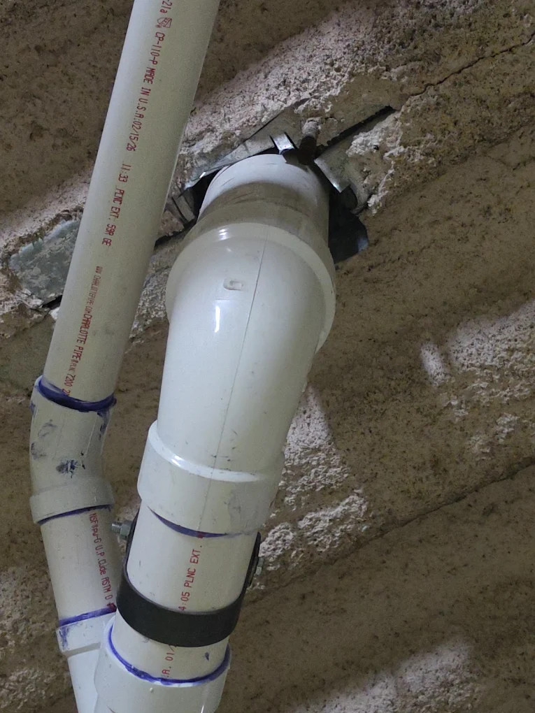 Exterior PVC plumbing